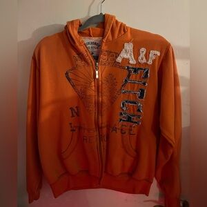 Abercrombie & Fitch Men's Orange Zip Up Long Sleeve Sweat Shirt Jacket
